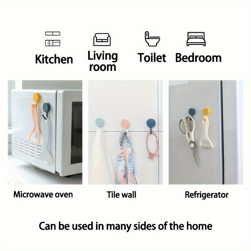 12pcs Adhesive Hooks Waterproof Wall Hangers Small Storage Hooks