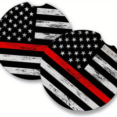 2pcs American Flag Cup Holder Car Coaster Accessory Gift Water Cup Mat