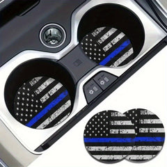 2pcs American Flag Cup Holder Car Coaster Accessory Gift Water Cup Mat