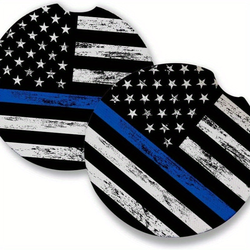 2pcs American Flag Cup Holder Car Coaster Accessory Gift Water Cup Mat