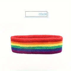 Rainbow Wrist Guard & Headband Set Sports Sweat Absorbing Basketball