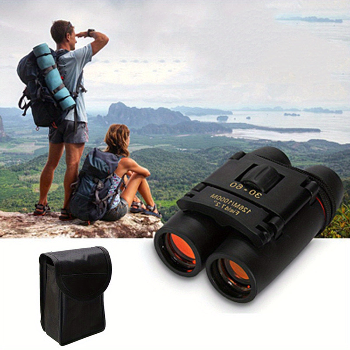 Waterproof Small Binoculars HD Portable Travel Camping Hiking