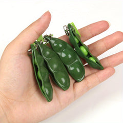 4pcs Squeezed Pea Pods Keychain School Bag Handbag Pendant