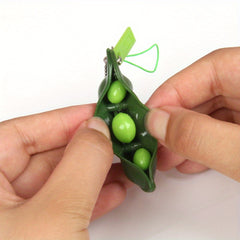 4pcs Squeezed Pea Pods Keychain School Bag Handbag Pendant