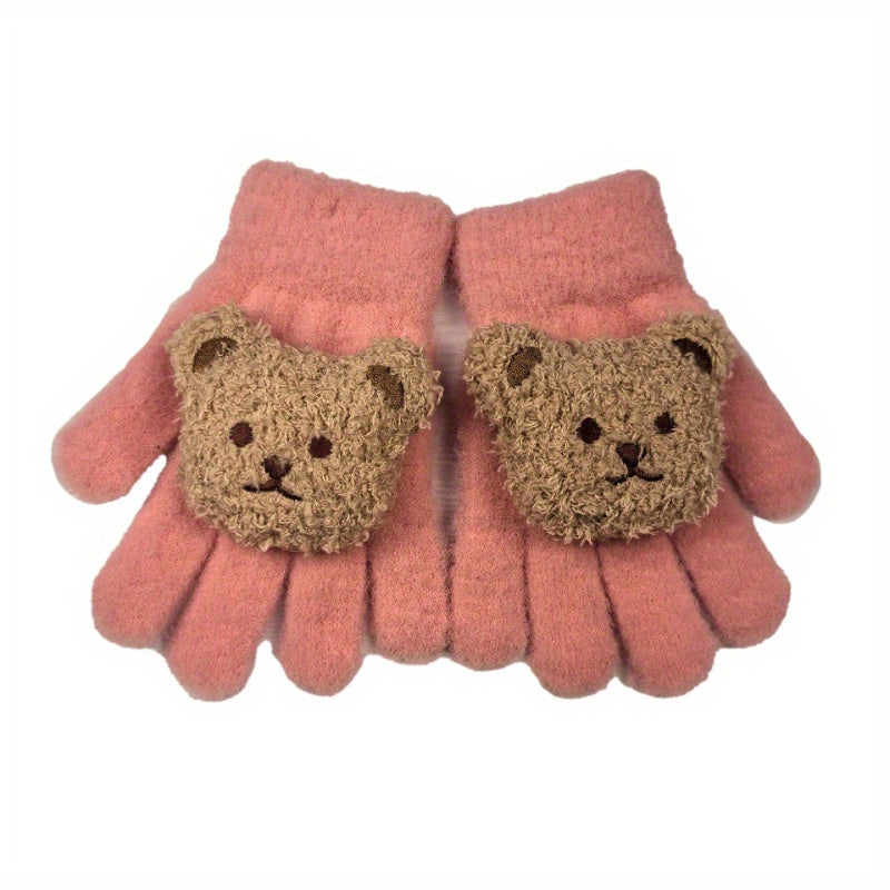 Children's Winter Gloves Cartoon Bear Warm Gloves For Boys And Girls