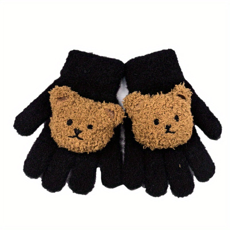 Children's Winter Gloves Cartoon Bear Warm Gloves For Boys And Girls
