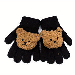 Children's Winter Gloves Cartoon Bear Warm Gloves For Boys And Girls