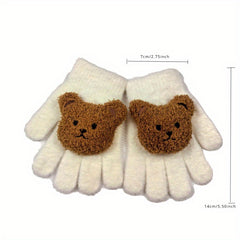 Children's Winter Gloves Cartoon Bear Warm Gloves For Boys And Girls