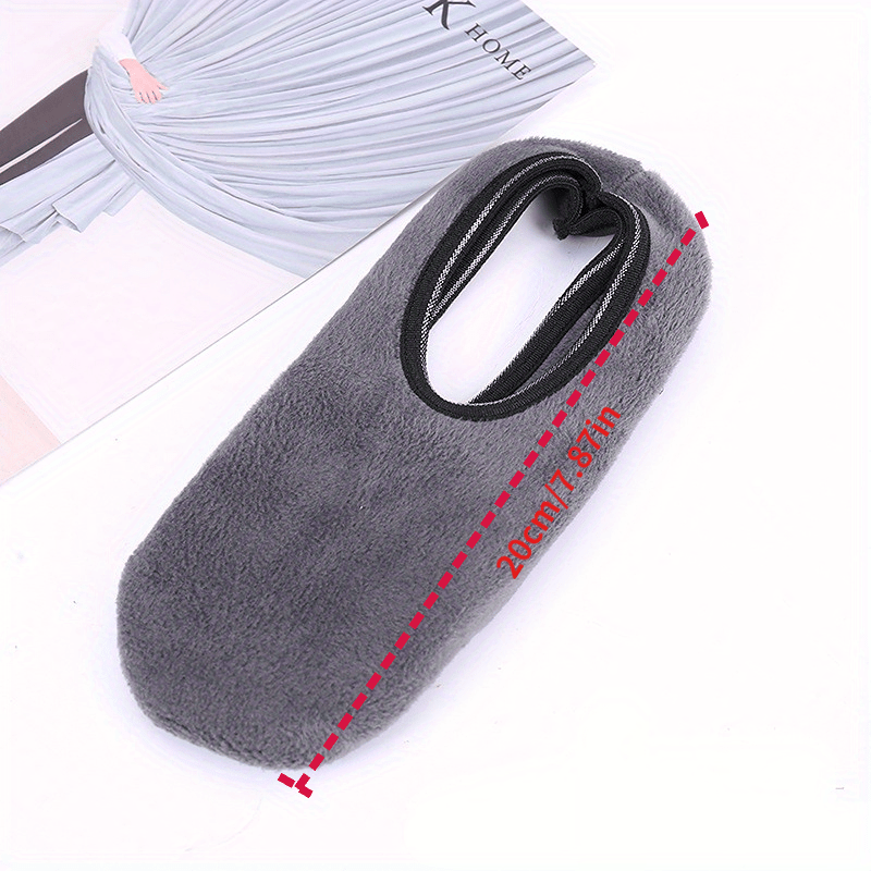 Warm Velvet Boat Socks for Women, Anti-Skid Floor Socks, Autumn/Winter