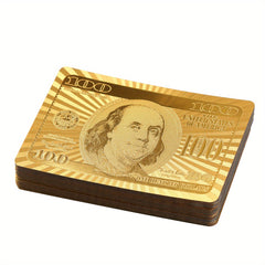 Golden Foil Dollar Playing Card Waterproof Poker Card