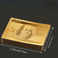 Golden Foil Dollar Playing Card Waterproof Poker Card