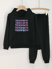 2pcs Hoodie Jogger Pants Set For Girls Sports Spring Fall Christmas Gift