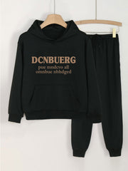 2pcs Long Sleeve Hoodies Jogger Pants Set for Girls