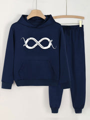 Girls Solid Hoodie Jogger Pants Set Sports Fall Gift