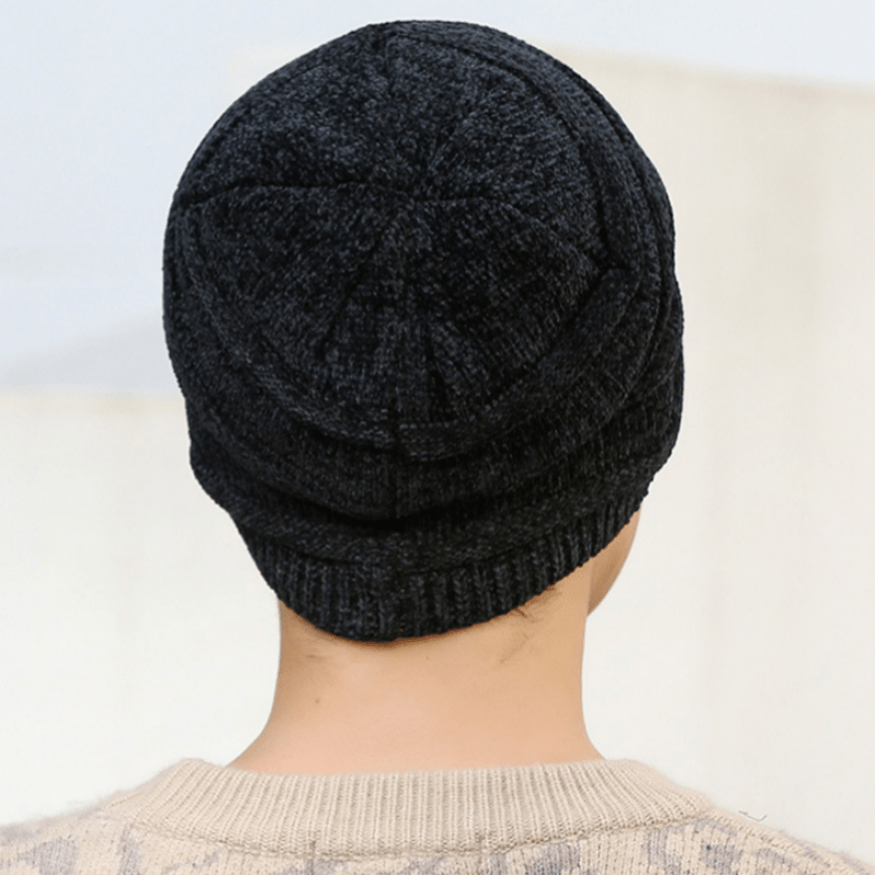 Winter Knitted Beanie Hat Velvet Lined Warm Slouchy Hats Skull Cap
