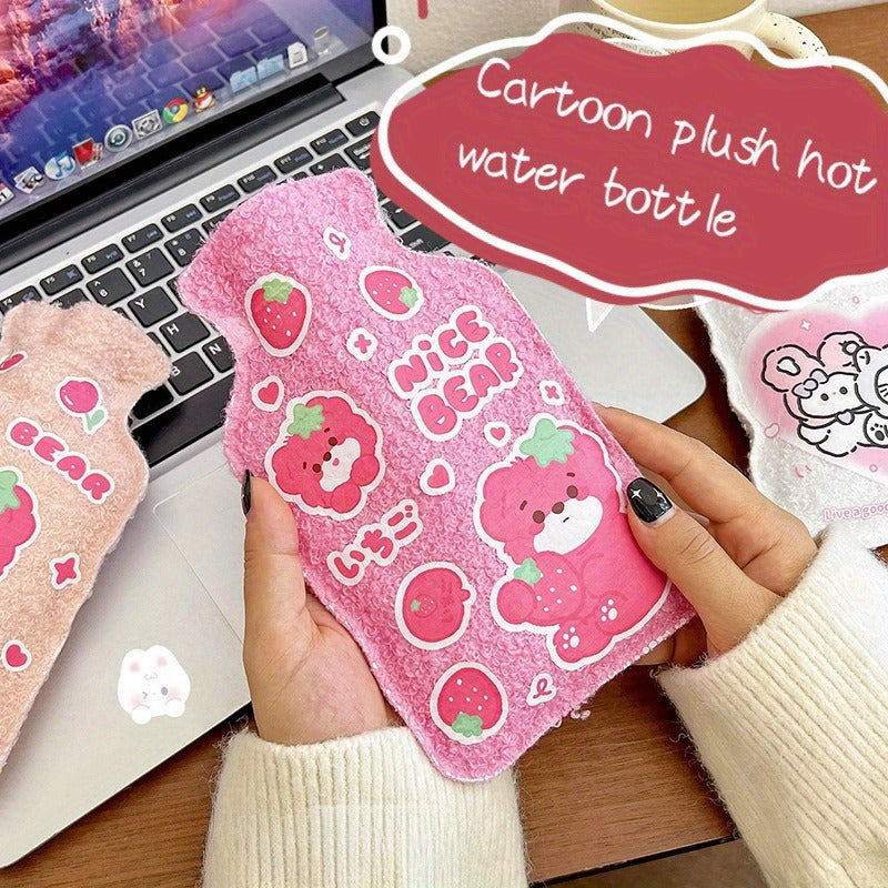 Thickened Plush Hot Water Bag 300ml Cartoon Pattern