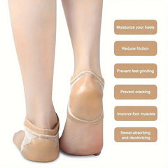 2pcs Gel Heel Protector Silicone Heel Pads Heel Socks Plantar Fasciitis Support