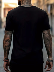 Men's Bear Pattern Shirt Crew Neck Short Sleeve Tee Top