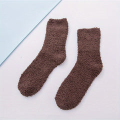 2 Pairs Plush Warm Keeping Socks Soft Breathable for Autumn and Winter