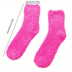 2 Pairs Plush Warm Keeping Socks Soft Breathable for Autumn and Winter