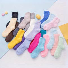 2 Pairs Plush Warm Keeping Socks Soft Breathable for Autumn and Winter