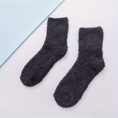2 Pairs Plush Warm Keeping Socks Soft Breathable for Autumn and Winter