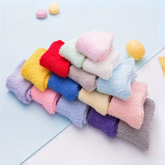 2 Pairs Plush Warm Keeping Socks Soft Breathable for Autumn and Winter