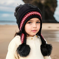 Kids Cartoon Ear Protection Beanie Hat for Winter