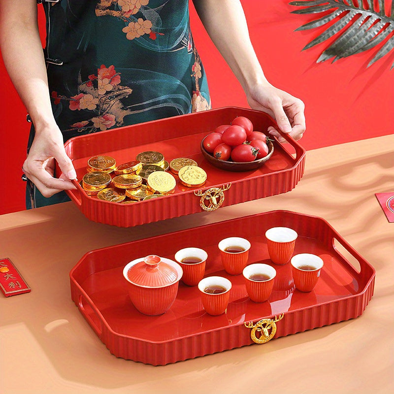 2022 Auspicious Fruit Tray Tea Cup Tray Gift Decoration