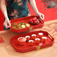 2022 Auspicious Fruit Tray Tea Cup Tray Gift Decoration