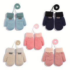Winter Thick Knitted Mittens for 1-3 Years Old Kids