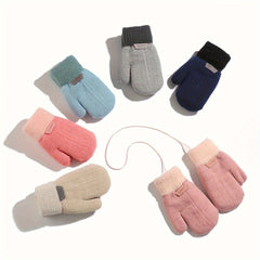 Winter Thick Knitted Mittens for 1-3 Years Old Kids