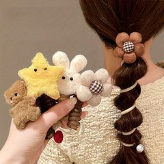 Adorable Phone Cord Hair Ties Plush Soft Decors