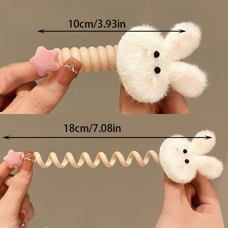 Adorable Phone Cord Hair Ties Plush Soft Decors