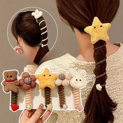 Adorable Phone Cord Hair Ties Plush Soft Decors