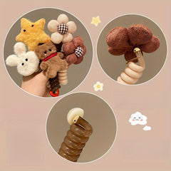 Adorable Phone Cord Hair Ties Plush Soft Decors