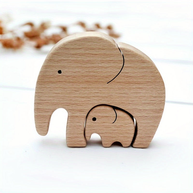 Elephants Wooden Ornaments Home Decor Gift