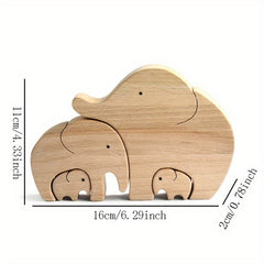 Elephants Wooden Ornaments Home Decor Gift