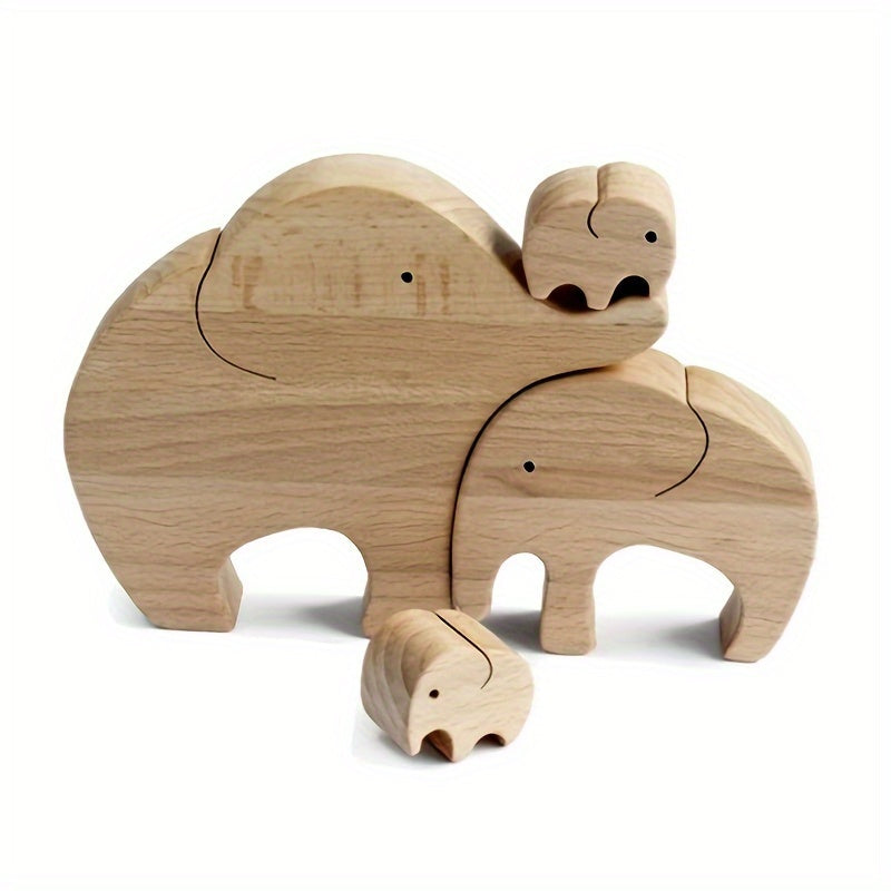 Elephants Wooden Ornaments Home Decor Gift