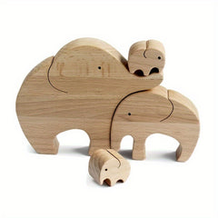 Elephants Wooden Ornaments Home Decor Gift