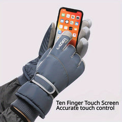 Windproof Anti Slip Winter Ski Gloves Men Warm Touch Screen Compatible