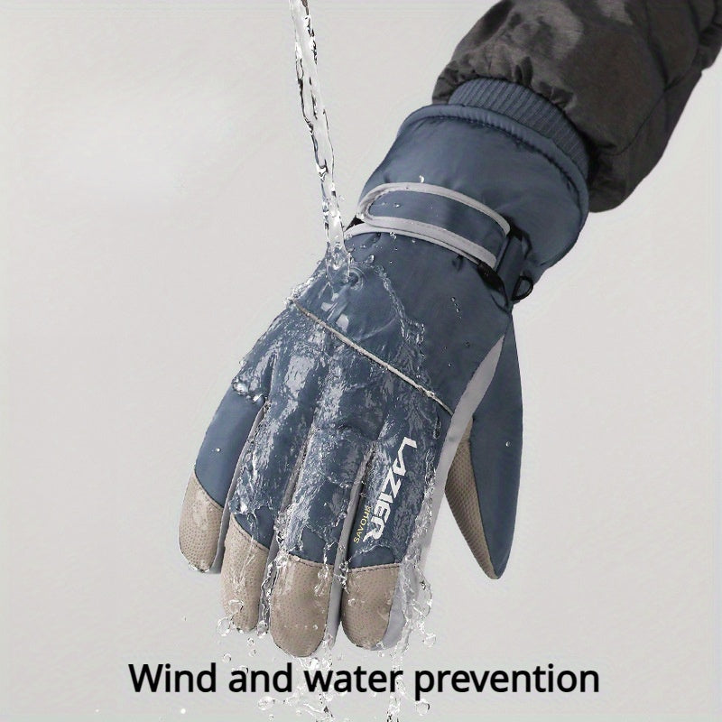 Windproof Anti Slip Winter Ski Gloves Men Warm Touch Screen Compatible