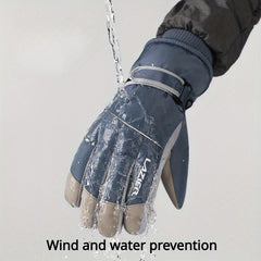 Windproof Anti Slip Winter Ski Gloves Men Warm Touch Screen Compatible