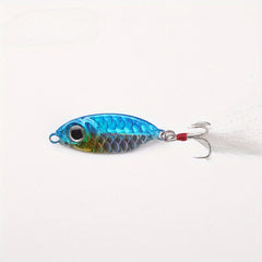 Mini Metal Jig Long Casting Lure Freshwater Sea Fishing Bait Feathered Hook