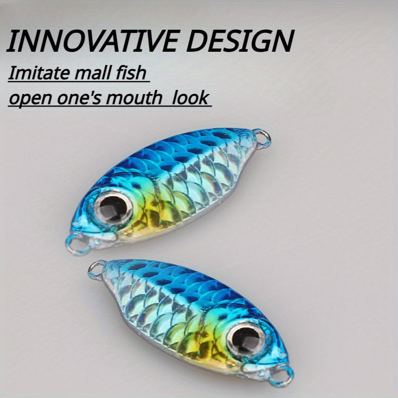 Mini Metal Jig Long Casting Lure Freshwater Sea Fishing Bait Feathered Hook