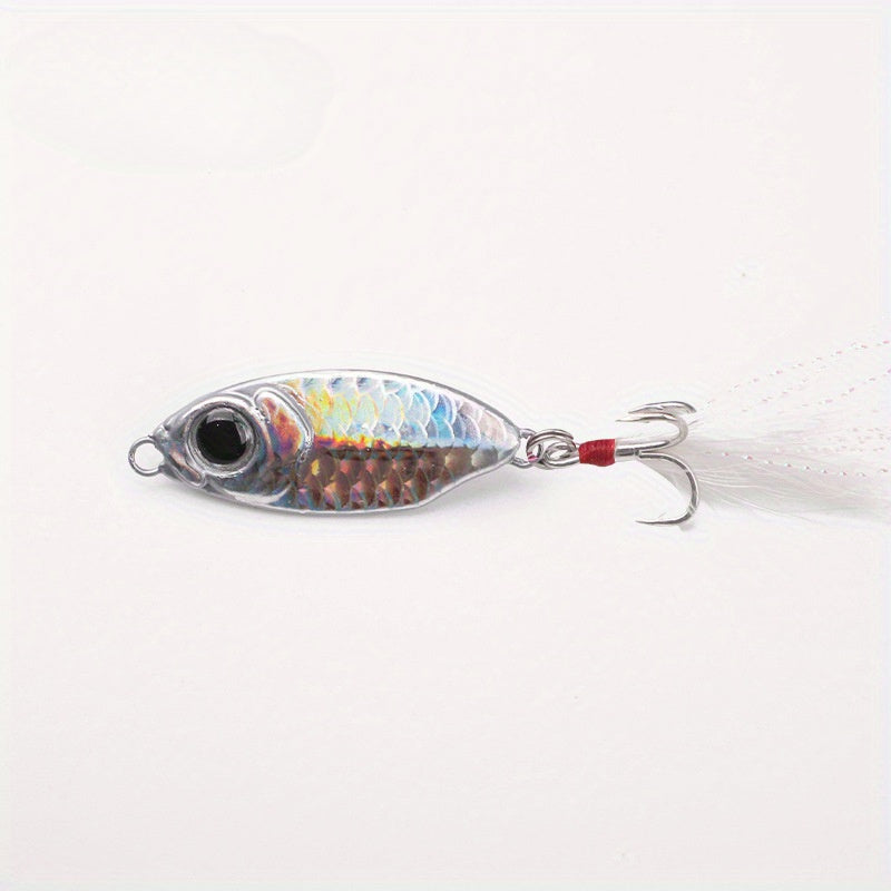 Mini Metal Jig Long Casting Lure Freshwater Sea Fishing Bait Feathered Hook