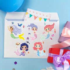 8pcs Mermaid Puzzle DIY Face Mask Stickers - Great Gift