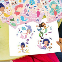 8pcs Mermaid Puzzle DIY Face Mask Stickers - Great Gift