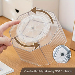 Transparent Large Capacity Plastic Rotary Pen Holder Storage Box