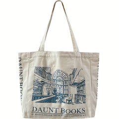 Vintage Flowers Print Canvas Bag Lightweight Tote Bag For Work School Gym